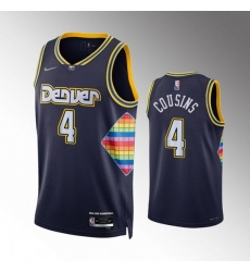 Men Denver Nuggets 4 DeMarcus Cousins Navy 2021 22 City Edition 75th Anniversary Stitched Jersey Men Denver Nuggets 4 DeMarcus Cousins Navy 2021 22 City Edition 75th Anniversary Stitched Jersey