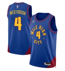 Men Denver Nuggets 4 Russell Westbrook Blue 2024 Statement Edition Stitched Basketball Jersey 060 Men Denver Nuggets 4 Russell Westbrook Blue 2024 Statement Edition Stitched Basketball Jersey 060