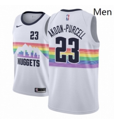 Men NBA 2018 19 Denver Nuggets 23 DeVaughn Akoon Purcell City Edition White Jersey Men NBA 2018 19 Denver Nuggets 23 DeVaughn Akoon Purcell City Edition White Jersey