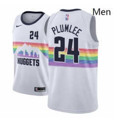 Men NBA 2018 19 Denver Nuggets 24 Mason Plumlee City Edition White Jersey Men NBA 2018 19 Denver Nuggets 24 Mason Plumlee City Edition White Jersey