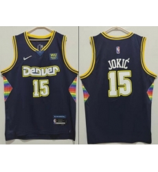 Men Nike Denver Nuggets Nikola Jokic #15 75th Anniversary NBA Stitched Jersey Men Nike Denver Nuggets Nikola Jokic #15 75th Anniversary NBA Stitched Jersey