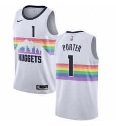 Mens Nike Denver Nuggets 1 Michael Porter Swingman White NBA Jersey City Edition Mens Nike Denver Nuggets 1 Michael Porter Swingman White NBA Jersey City Edition