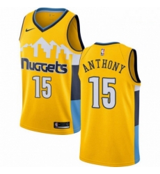 Mens Nike Denver Nuggets 15 Carmelo Anthony Authentic Gold Alternate NBA Jersey Statement Edition Mens Nike Denver Nuggets 15 Carmelo Anthony Authentic Gold Alternate NBA Jersey Statement Edition