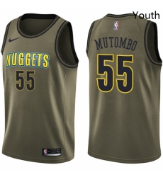 Youth Nike Denver Nuggets 55 Dikembe Mutombo Swingman Green Salute to Service NBA Jersey Youth Nike Denver Nuggets 55 Dikembe Mutombo Swingman Green Salute to Service NBA Jersey