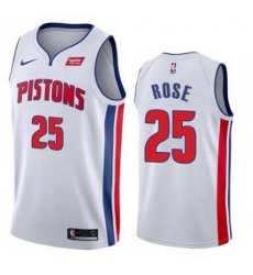 Men Detroit Pistons Nike Road Derick Rose 25 Swingman White Jersey Men Detroit Pistons Nike Road Derick Rose 25 Swingman White Jersey