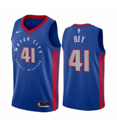 Men Nike Detroit Pistons 41 Saddiq Bey Blue NBA Swingman 2020 21 City Edition Jersey Men Nike Detroit Pistons 41 Saddiq Bey Blue NBA Swingman 2020 21 City Edition Jersey