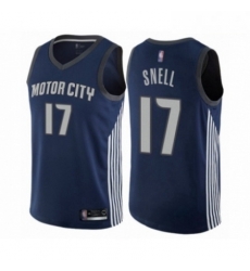 Mens Detroit Pistons 17 Tony Snell Authentic Navy Blue Basketball Jersey City Edition Mens Detroit Pistons 17 Tony Snell Authentic Navy Blue Basketball Jersey City Edition