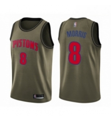 Mens Detroit Pistons 8 Markieff Morris Swingman Green Salute to Service Basketball Jersey Mens Detroit Pistons 8 Markieff Morris Swingman Green Salute to Service Basketball Jersey