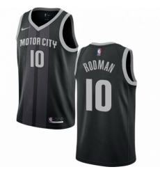 Mens Nike Detroit Pistons 10 Dennis Rodman Swingman Black NBA Jersey City Edition Mens Nike Detroit Pistons 10 Dennis Rodman Swingman Black NBA Jersey City Edition