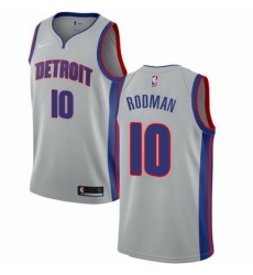 Mens Nike Detroit Pistons 10 Dennis Rodman Swingman Silver NBA Jersey Statement Edition Mens Nike Detroit Pistons 10 Dennis Rodman Swingman Silver NBA Jersey Statement Edition