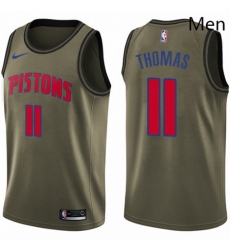 Mens Nike Detroit Pistons 11 Isiah Thomas Swingman Green Salute to Service NBA Jersey Mens Nike Detroit Pistons 11 Isiah Thomas Swingman Green Salute to Service NBA Jersey