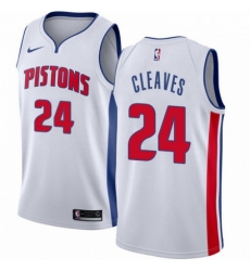 Mens Nike Detroit Pistons 24 Mateen Cleaves Swingman White Home NBA Jersey Association Edition Mens Nike Detroit Pistons 24 Mateen Cleaves Swingman White Home NBA Jersey Association Edition