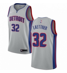 Mens Nike Detroit Pistons 32 Christian Laettner Swingman Silver NBA Jersey Statement Edition Mens Nike Detroit Pistons 32 Christian Laettner Swingman Silver NBA Jersey Statement Edition