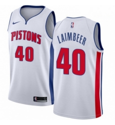 Mens Nike Detroit Pistons 40 Bill Laimbeer Swingman White Home NBA Jersey Association Edition Mens Nike Detroit Pistons 40 Bill Laimbeer Swingman White Home NBA Jersey Association Edition