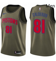 Mens Nike Detroit Pistons 81 Jose Calderon Swingman Green Salute to Service NBA Jersey Mens Nike Detroit Pistons 81 Jose Calderon Swingman Green Salute to Service NBA Jersey