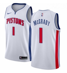 Womens Nike Detroit Pistons 1 Tracy McGrady Swingman White Home NBA Jersey Association Edition Womens Nike Detroit Pistons 1 Tracy McGrady Swingman White Home NBA Jersey Association Edition