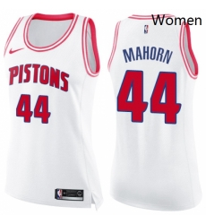 Womens Nike Detroit Pistons 44 Rick Mahorn Swingman WhitePink Fashion NBA Jersey Womens Nike Detroit Pistons 44 Rick Mahorn Swingman WhitePink Fashion NBA Jersey