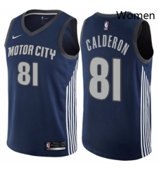 Womens Nike Detroit Pistons 81 Jose Calderon Swingman Navy Blue NBA Jersey City Edition Womens Nike Detroit Pistons 81 Jose Calderon Swingman Navy Blue NBA Jersey City Edition