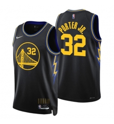 Men Golden State Warriors 32 Otto Porter Jr 2021 22 City Edition Black 75th Anniversary Stitched Basketball Jersey Men Golden State Warriors 32 Otto Porter Jr 2021 22 City Edition Black 75th Anniversary Stitched Basketball Jersey