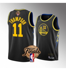 Men's Golden State Warriors #11 Klay Thompson 2022 Black NBA Finals Stitched Jersey Men's Golden State Warriors #11 Klay Thompson 2022 Black NBA Finals Stitched Jersey