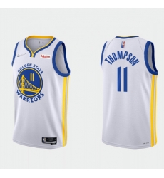 Men's Golden State Warriors #11 Klay Thompson 2022 White 75th Anniversary Stitched Jersey Men's Golden State Warriors #11 Klay Thompson 2022 White 75th Anniversary Stitched Jersey