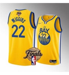 Men's Golden State Warriors #22 Andrew Wiggins 2022 Yellow NBA Finals Stitched Jersey Men's Golden State Warriors #22 Andrew Wiggins 2022 Yellow NBA Finals Stitched Jersey
