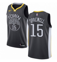 Mens Nike Golden State Warriors 15 Latrell Sprewell Swingman Black Alternate NBA Jersey Statement Edition Mens Nike Golden State Warriors 15 Latrell Sprewell Swingman Black Alternate NBA Jersey Statement Edition