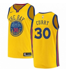 Mens Nike Golden State Warriors 30 Stephen Curry Authentic Gold NBA Jersey City Edition Mens Nike Golden State Warriors 30 Stephen Curry Authentic Gold NBA Jersey City Edition