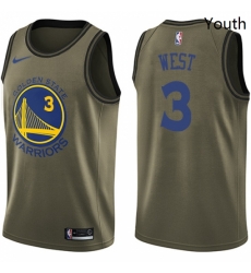 Youth Nike Golden State Warriors 3 David West Swingman Green Salute to Service NBA Jersey Youth Nike Golden State Warriors 3 David West Swingman Green Salute to Service NBA Jersey