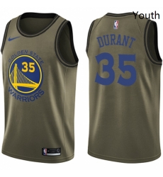 Youth Nike Golden State Warriors 35 Kevin Durant Swingman Green Salute to Service NBA Jersey Youth Nike Golden State Warriors 35 Kevin Durant Swingman Green Salute to Service NBA Jersey