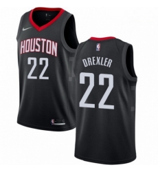 Mens Nike Houston Rockets 22 Clyde Drexler Swingman Black Alternate NBA Jersey Statement Edition Mens Nike Houston Rockets 22 Clyde Drexler Swingman Black Alternate NBA Jersey Statement Edition