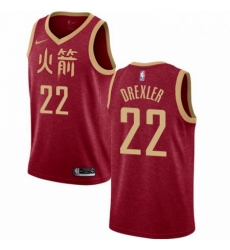 Mens Nike Houston Rockets 22 Clyde Drexler Swingman Red NBA Jersey 2018 19 City Edition Mens Nike Houston Rockets 22 Clyde Drexler Swingman Red NBA Jersey 2018 19 City Edition