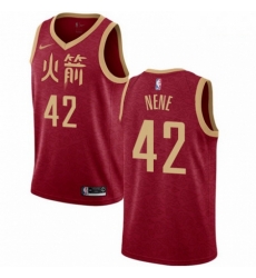 Mens Nike Houston Rockets 42 Nene Swingman Red NBA Jersey 2018 19 City Edition Mens Nike Houston Rockets 42 Nene Swingman Red NBA Jersey 2018 19 City Edition