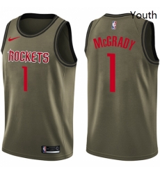 Youth Nike Houston Rockets 1 Tracy McGrady Swingman Green Salute to Service NBA Jersey Youth Nike Houston Rockets 1 Tracy McGrady Swingman Green Salute to Service NBA Jersey