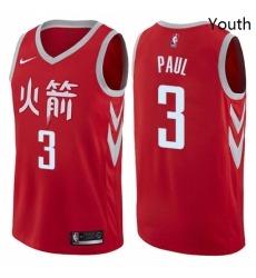 Youth Nike Houston Rockets 3 Chris Paul Swingman Red NBA Jersey City Edition Youth Nike Houston Rockets 3 Chris Paul Swingman Red NBA Jersey City Edition