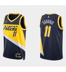 Men Indiana Pacers 11 Caris Levert 2021 22 Navy City Edition 75th Anniversary Stitched Basketball Jersey Men Indiana Pacers 11 Caris Levert 2021 22 Navy City Edition 75th Anniversary Stitched Basketball Jersey