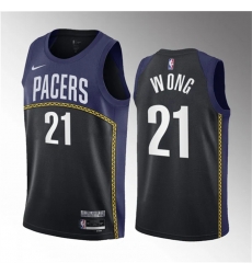 Men Indiana Pacers 21 Isaiah Wong Blue 2023 Draft City Edition Stitched Basketball Jersey Men Indiana Pacers 21 Isaiah Wong Blue 2023 Draft City Edition Stitched Basketball Jersey