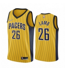 Men Indiana Pacers 26 Jeremy Lamb Gold NBA Swingman 2020 21 Earned Edition Jersey Men Indiana Pacers 26 Jeremy Lamb Gold NBA Swingman 2020 21 Earned Edition Jersey