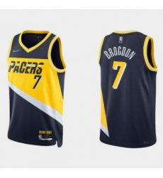 Men Indiana Pacers 7 Malcolm Brogdon 2021 22 Navy City Edition 75th Anniversary Stitched Basketball Jersey Men Indiana Pacers 7 Malcolm Brogdon 2021 22 Navy City Edition 75th Anniversary Stitched Basketball Jersey