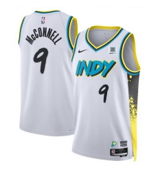 Men Indiana Pacers 9 T J McConnell White 2024 25 City Edition Stitched Basketball Jersey Men Indiana Pacers 9 T J McConnell White 2024 25 City Edition Stitched Basketball Jersey
