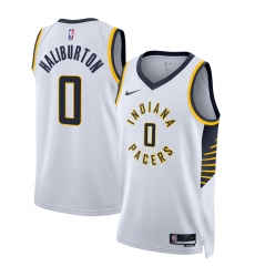 Men Indiana Pacers Tyrese Haliburton #0 2022 23 Association Edition White Jersey Men Indiana Pacers Tyrese Haliburton #0 2022 23 Association Edition White Jersey
