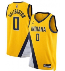 Men Indiana Pacers Tyrese Haliburton #0 2022 23 Association Edition Yellow Jersey Men Indiana Pacers Tyrese Haliburton #0 2022 23 Association Edition Yellow Jersey