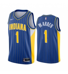 Men Nike Indiana Pacers 1 TJ Warren Blue NBA Swingman 2020 21 City Edition Jersey Men Nike Indiana Pacers 1 TJ Warren Blue NBA Swingman 2020 21 City Edition Jersey