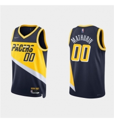 Men's Indiana Pacers #00 Bennedict Mathurin 2021 22 Navy City 75th Anniversary Stitched Basketball Jersey Men's Indiana Pacers #00 Bennedict Mathurin 2021 22 Navy City 75th Anniversary Stitched Basketball Jersey