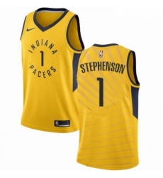 Mens Nike Indiana Pacers 1 Lance Stephenson Authentic Gold NBA Jersey Statement Edition Mens Nike Indiana Pacers 1 Lance Stephenson Authentic Gold NBA Jersey Statement Edition