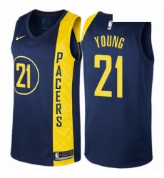 Mens Nike Indiana Pacers 21 Thaddeus Young Authentic Navy Blue NBA Jersey City Edition Mens Nike Indiana Pacers 21 Thaddeus Young Authentic Navy Blue NBA Jersey City Edition