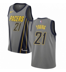 Mens Nike Indiana Pacers 21 Thaddeus Young Swingman Gray NBA Jersey City Edition Mens Nike Indiana Pacers 21 Thaddeus Young Swingman Gray NBA Jersey City Edition