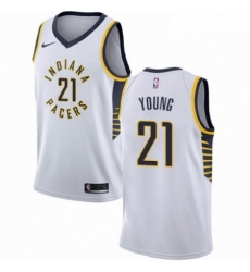 Mens Nike Indiana Pacers 21 Thaddeus Young Swingman White NBA Jersey Association Edition Mens Nike Indiana Pacers 21 Thaddeus Young Swingman White NBA Jersey Association Edition
