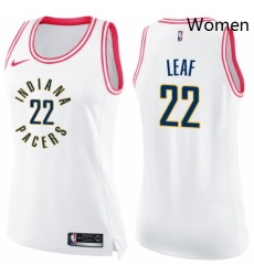 Womens Nike Indiana Pacers 22 T J Leaf Swingman WhitePink Fashion NBA Jersey Womens Nike Indiana Pacers 22 T J Leaf Swingman WhitePink Fashion NBA Jersey