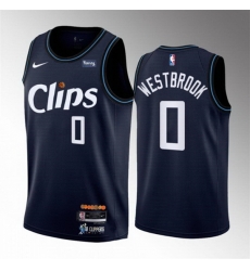 Men Los Angeles Clippers 0 Russell Westbrook Navy 2023 24 City Edition Stitched Jersey Men Los Angeles Clippers 0 Russell Westbrook Navy 2023 24 City Edition Stitched Jersey
